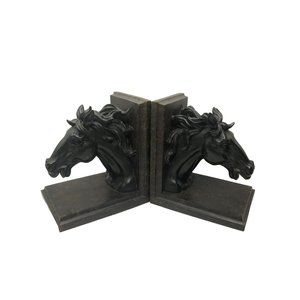 Horse Head Equestrian Bookends Vintage Wild Horses